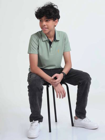 Stellers Boys Solid Polyester Regular T Shirt