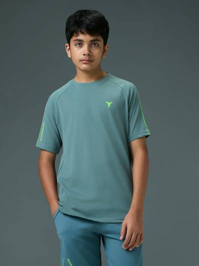 TECHNOSPORT Boys Solid Polyester Slim T Shirt