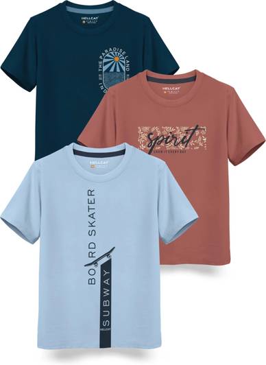 Hellcat Boys Printed Cotton Blend Regular T Shirt