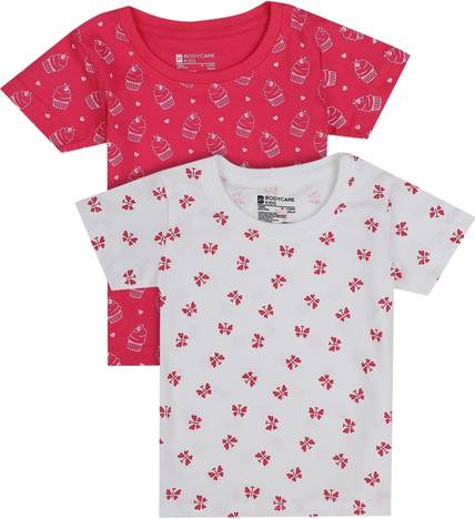 BodyCare Girls Printed Cotton Blend Regular T Shirt