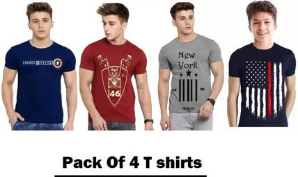 FTC FASHIONS Boys Printed Cotton Blend Regular T Shirt