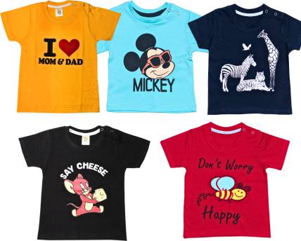 CHIRUK Baby Boys & Baby Girls Printed Pure Cotton T Shirt