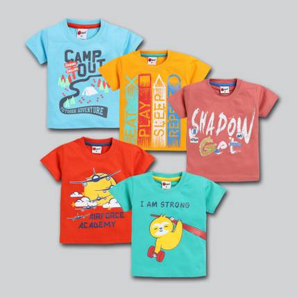 Mars Infiniti Boys & Girls Graphic Print Pure Cotton Regular T Shirt