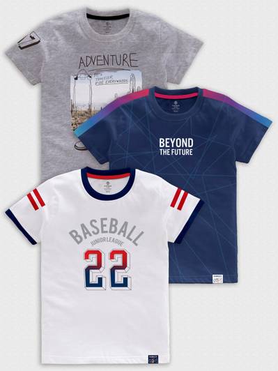 Codez Boys Printed Cotton Blend Regular T Shirt