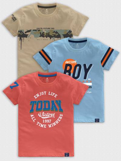 Codez Boys Printed Cotton Blend Regular T Shirt