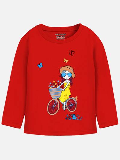 Trampoline Girls Printed Cotton Blend Regular T Shirt