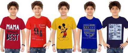 Trendy Park Boys Printed Pure Cotton Regular T Shirt