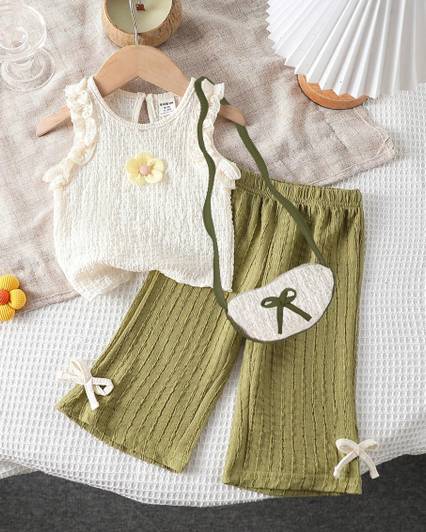 एससी फैशन लड़कियाँ Self Design Cotton Blend Regular टी शर्ट