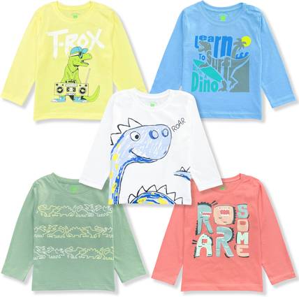 YUV Boys & Girls Printed Pure Cotton Regular T Shirt