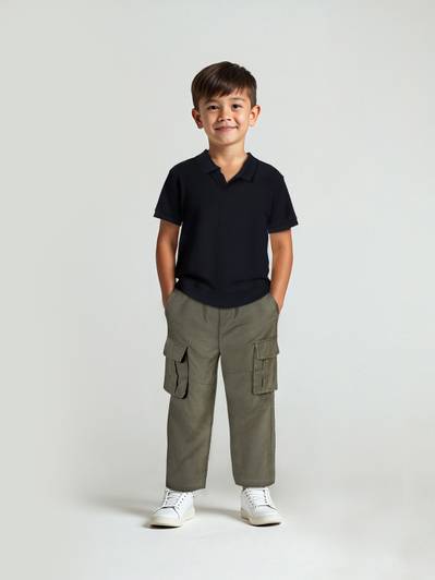 MAX Boys Solid Cotton Blend Regular T Shirt