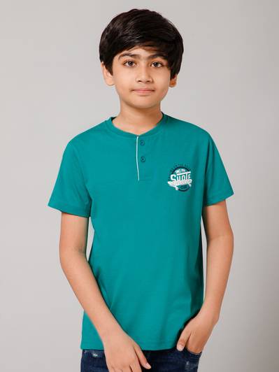 PROVOGUE Boys Solid Cotton Blend Regular T Shirt