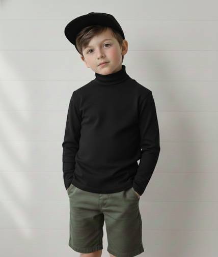 Clothify Boys Solid Cotton Blend Regular T Shirt