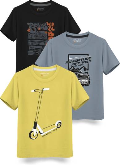 Hellcat Boys Printed Cotton Blend Regular T Shirt