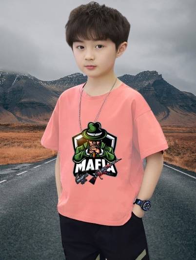 लेकोवार लड़के Printed Polyester Regular टी शर्ट