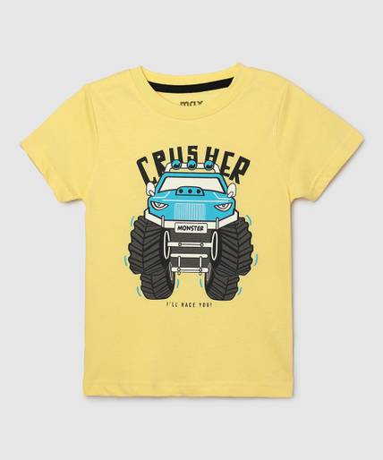 MAX Boys Printed Pure Cotton Regular T Shirt