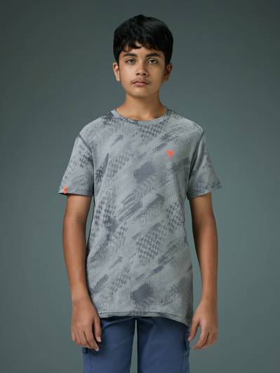 TECHNOSPORT Boys Printed Polyester Slim T Shirt