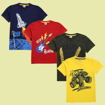 Mars Infiniti Boys Graphic Print Pure Cotton Regular T Shirt
