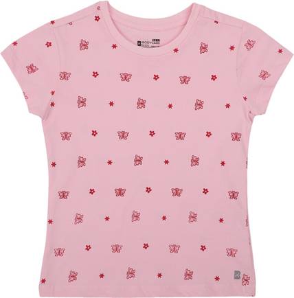 प्रोटीन लड़कियाँ Printed Pure Cotton Regular टी शर्ट