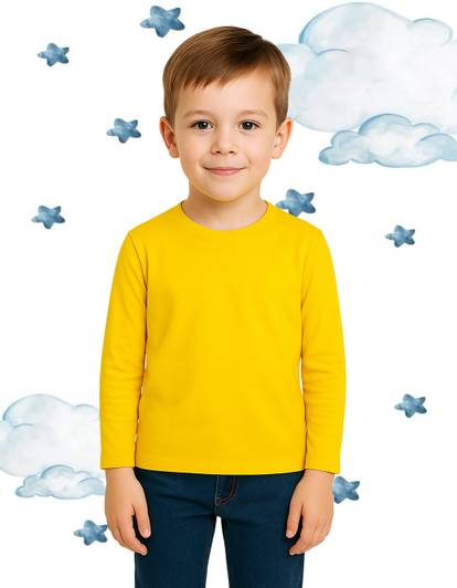 FBAR Boys Solid Cotton Blend Regular T Shirt