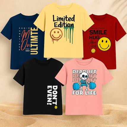 Fashionate World Boys Printed Pure Cotton Regular T Shirt