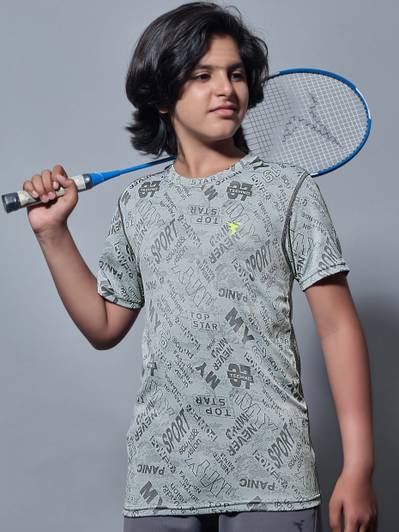 TECHNOSPORT Boys Printed Polyester Slim T Shirt