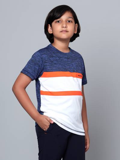 VECTOR X Boys Striped Polyester Regular T Shirt
