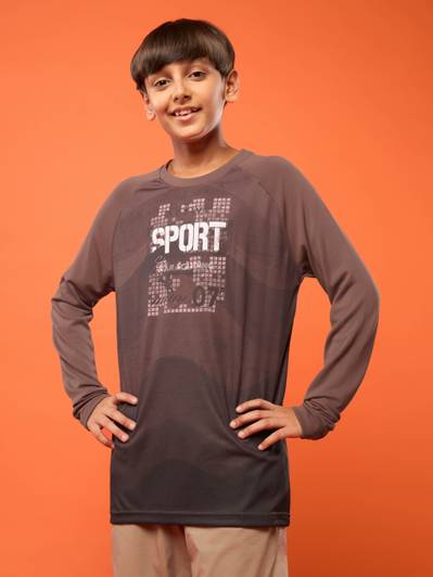 TECHNOSPORT Boys Printed Polyester Slim T Shirt