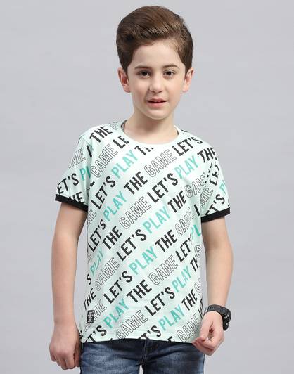 MONTE CARLO Boys Printed Pure Cotton Regular T Shirt