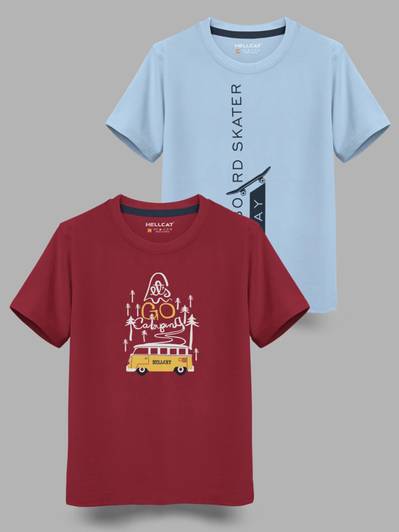 Hellcat Boys Printed Cotton Blend Regular T Shirt