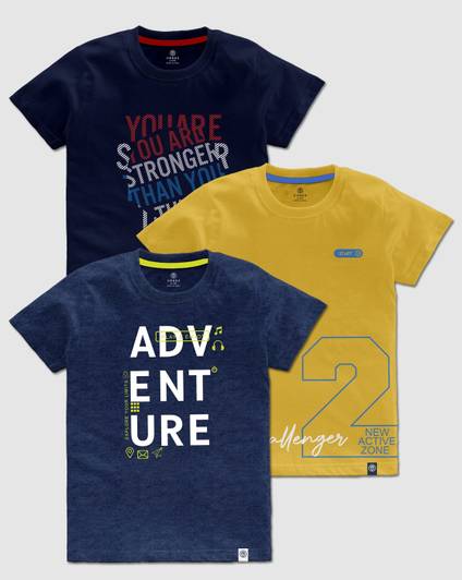 Codez Boys Printed Cotton Blend Regular T Shirt