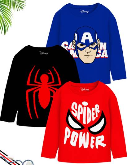 MARVEL BY MISS & CHIEF Boys Printed Cotton Blend Regular T Shirt