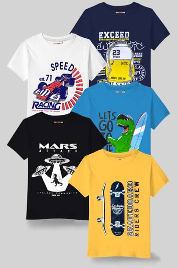 Kuchipoo Boys Printed Cotton Blend Regular T Shirt
