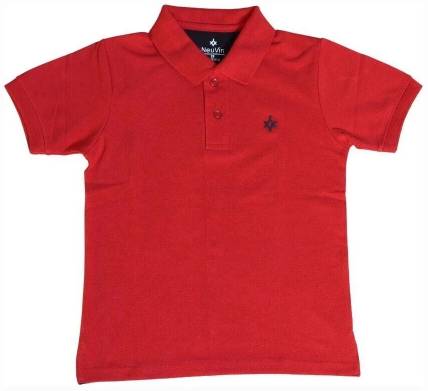 NeuVin Boys Solid Cotton Blend Regular T Shirt