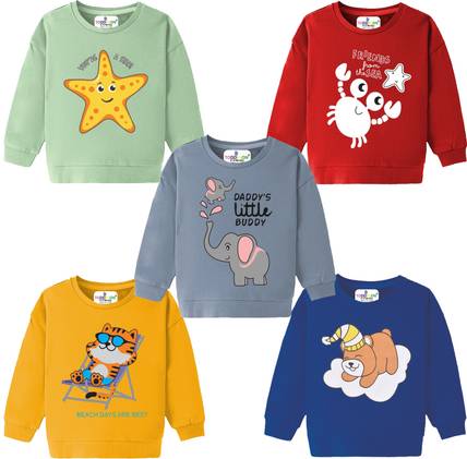 Toddylon Baby Boys & Baby Girls Printed Cotton Blend Regular T Shirt