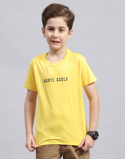 MONTE CARLO Boys Printed Pure Cotton Regular T Shirt
