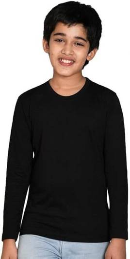 MAYANKHUB Boys Solid Pure Cotton Regular T Shirt