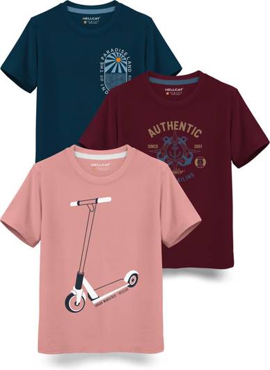 Hellcat Boys Printed Cotton Blend Regular T Shirt