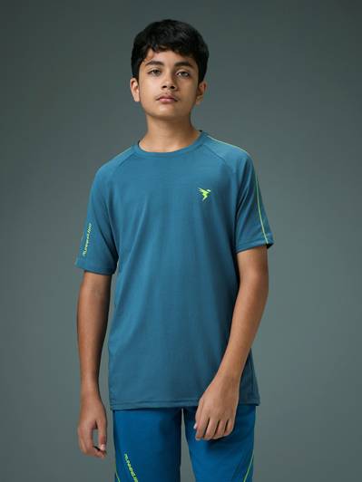 TECHNOSPORT Boys Solid Polyester Slim T Shirt