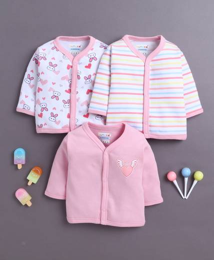 BUMZEE Baby Girls Graphic Print Pure Cotton Regular T Shirt