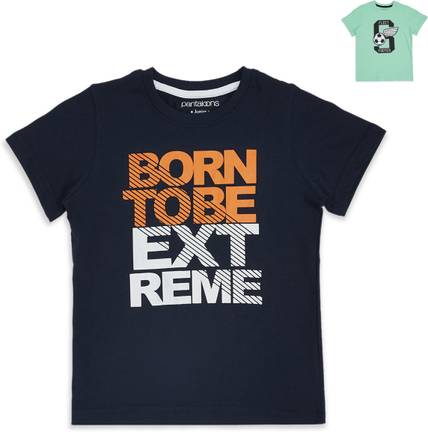 Pantaloons Junior Boys Solid Pure Cotton Regular T Shirt