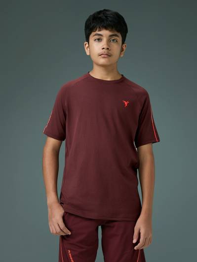 TECHNOSPORT Boys Solid Polyester Slim T Shirt