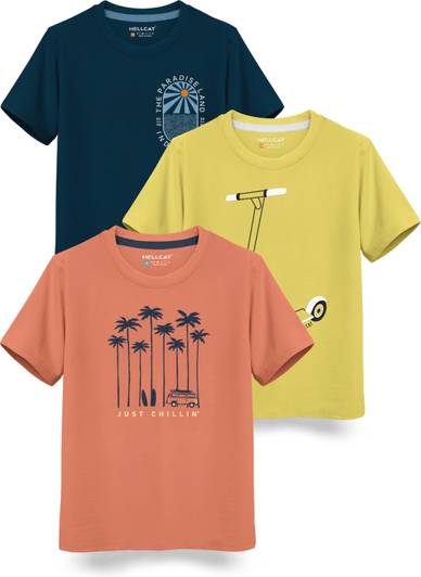 Hellcat Boys Printed Cotton Blend Regular T Shirt