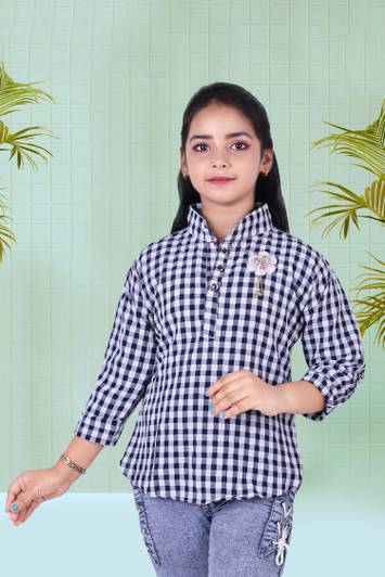 S K MAHIR FASHION Girls Party Cotton Blend A-line Top