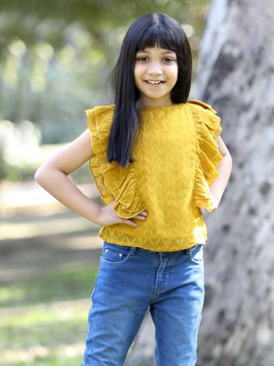 CUTIEKINS Girls Casual Polyester A-line Top