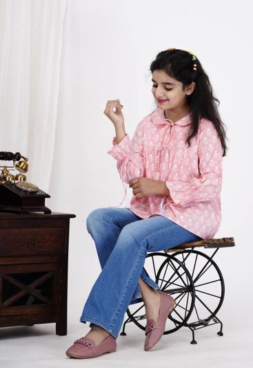 DMP FASHION Girls Party Rayon Fashion Sleeve Top