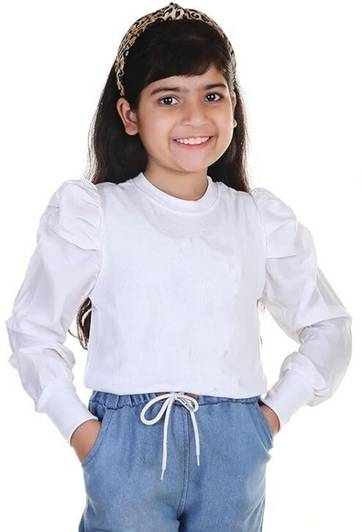 KLYYZEN Girls Casual Cotton Blend Ruffled Top