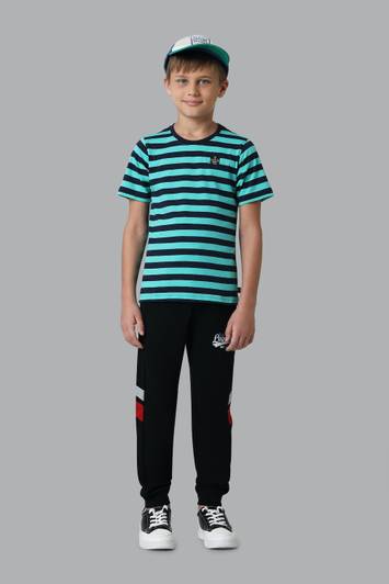 VAN HEUSEN Boys Striped Pure Cotton Regular T Shirt
