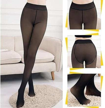 auto route Fleece Lined Women Leggings, Dual-Tone Pantyhose for Winter (Waist 26-34 Inch) Women Pyjama Thermal