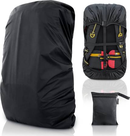 MUTMAIN Waterproof Backpack Cover for Rain & Dust 80L to 100L Waterproof Trekking, camping, Hiking Bag Cover (BLACK) Luggage Cover