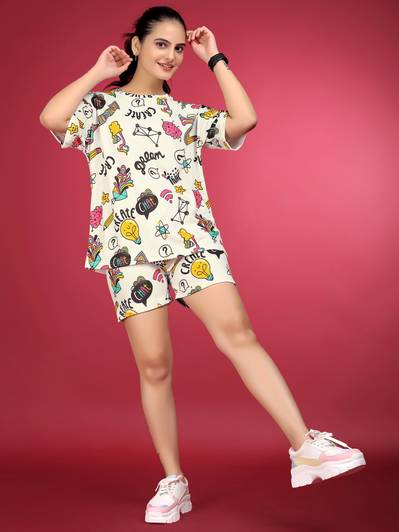 JK Creation Top Hot Pants Western Set